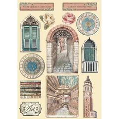Stamperia Wooden Shapes A5 – Venice City of Art roses, KLSP185
