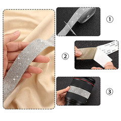 Self Adhesive Crystal Rhinestone Sticker Diamond Ribbon DIY Sticker Rhinestones