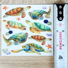 Violette Stickers – Sea Turtles – 1 Sea Life Sticker Sheet – Stationery Crafts
