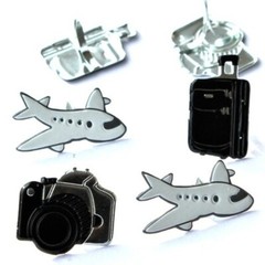 TRAVEL SCRAPBOOKING DECORATIVE BRADS EYELET OUTLET 8 PCS 3 DESIGNS