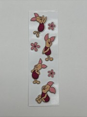 Vintage Disney Puffy Fuzzy Sticker – Piglet From Winnie the Pooh – 1 Strip – NOP