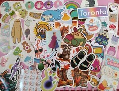 65 Count Sticker Bundle – Pokemon, Frozen, Pusheen, Care Bears, Squishmallow