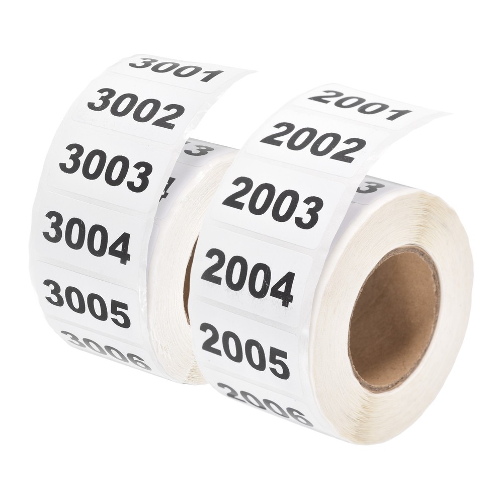 0.8×1.6″ Inventory Sticker, 2 Roll 2001-3000 & 3001-4000 Number Label 2000 Tags