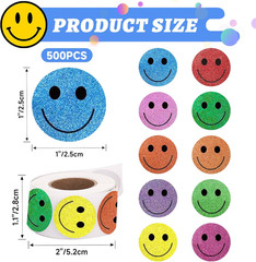 Smiley Face Stickers – Happy Face Stickers 1 Inch Small Round Smile Sticker Labe