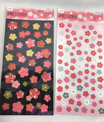 Japanese Style Washi Stickers Set of 4 Sakura Plum Daiso Japan Cute Stationery