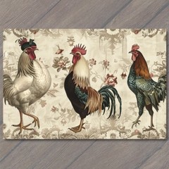 STICKER Rooster Chicken Victorian Pattern Fancy Bird Girl Weird Strange Funny