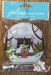 VERY RARE Jolees Snow Globe Scene House Winter Christmas 3D Scrapbook Stickers