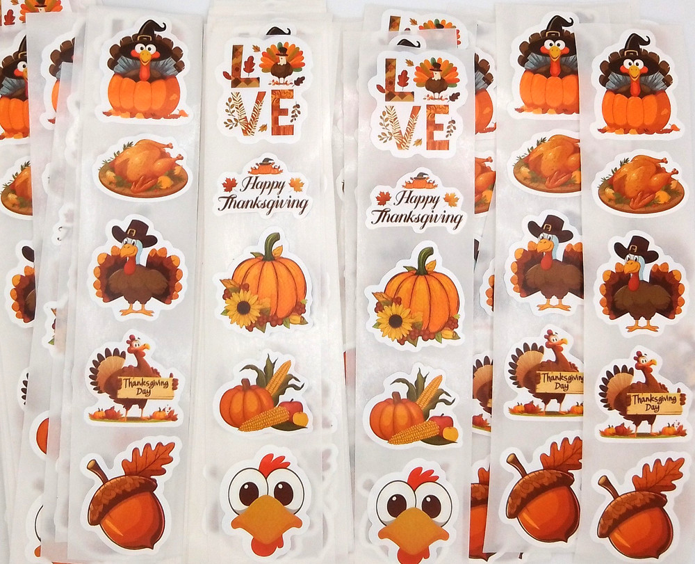 30 Thanksgiving/Fall Stickers/Scrapbooking/Planners/Crafts/Journals/1 inch