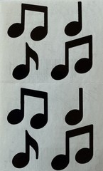 BLACK MUSIC NOTE Stickers (8pc)Mrs.Grossman’s•Base •Vintage 1983•Card Making•
