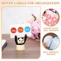 Month Labels Stickers 1 Inch, 12 Roll Round Monthly Labels 12 Months of the Year