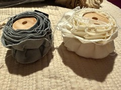 Scrapbooking Crafting LOT Ribbon, Flowers, Burlap, Trims, Clothes Pins, Sticker