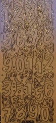 Peel Off Stickers Numbers 1-10 Blue Orange Silver Gold Purple Pink Black Glitter