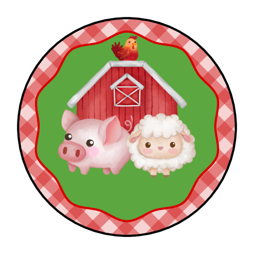 farm animals stickers labels tags envelope seals barn yard birthday party favors