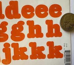 SOLID ORANGE 3/4” ALPHABET Stickers(2 sheets)Making Memories•Letters•Number•Word