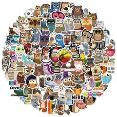 100pcs Cute OWLS stickers, Magic School, Hydro flask laptop no residue, 194
