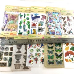 Crafters Square Sticker LOT Butterflies Boho Owls Hummingbird Cactus Tropical