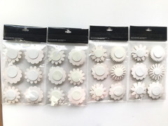 Paper Studio La Petites Canvas Flowers Scrapbook Stickers Lot Roses Wedding
