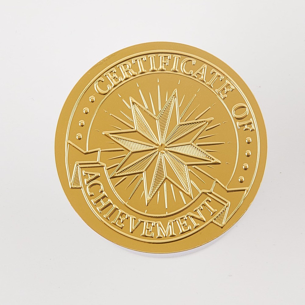 2 Inch Certificate of Achievement Gold Foil Embossed Envelope Seals Stickers …