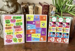 Lot of 3 Fun Vintage Sticker Sheets AGC Hallmark Paper Magic Jokes