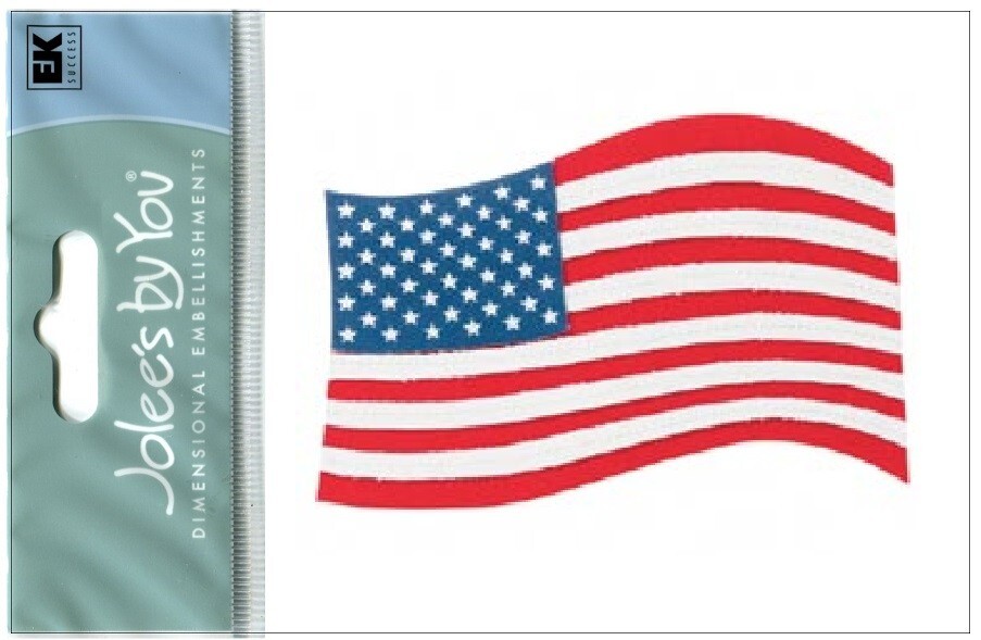 Old Glory, USA Flag, scrapbook 3D embellishment Jolee’s by You JJDB023
