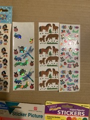 LOT VINTAGE 80s 90s SANDYLION + more STICKERS PACKS STRIPS Mix Prismatic