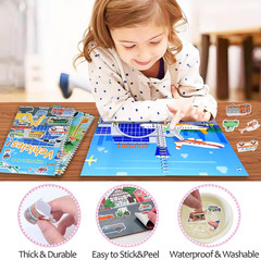 Jelly Sticker Books for Toddlers 2-4 Years, Reusable Sticker Book (Vehicles)