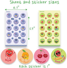 360 Pcs Scratch and Sniff Stickers Fruits & Food Smelly Stickers Reward Stickers
