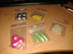 5X BAGS EMBELISHMENTS WITH PEARLS ETC FOR SCRAPBOOKING/JOURNALS NEW (P11)