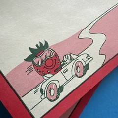 Vintage 80s Spindex Note Stationary Paper Sheets Strawberry Scratch & Sniff