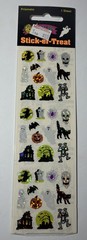 90s Sandylion Halloween Stick-er-Treat Prismatic Stickers Witch Ghost Spooky Vtg