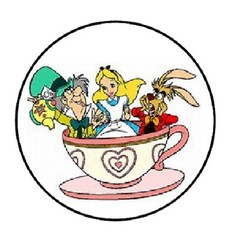 48 Alice in Wonderland!!! ENVELOPE SEALS LABELS STICKERS 1.2″ ROUND