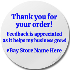 Thank You Stickers for eBay Sellers – Custom Business Name Labels – 2″