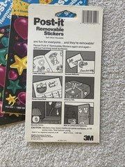 3pk VTG 80s 90s POST IT removable Stickers – Hearts and Stars – 4 Sheets Each
