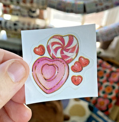 Vintage 80s Sticker Lot: Restored Valentine’s Day Heart Candy Stickers (READ)