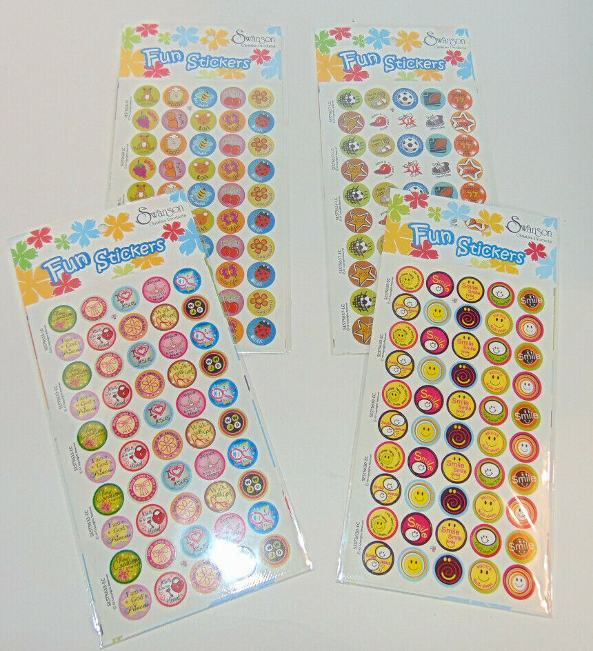 200 Christian Verse Stickers, 4 Pkgs-4 Sticker Sheets, Scrapbooking Crafts