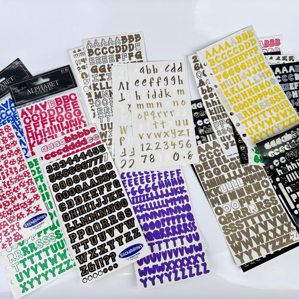 28 Sheets Scrapbooking 7/16 Stickers Alphabet Numbers Letters Paper Studio Lot