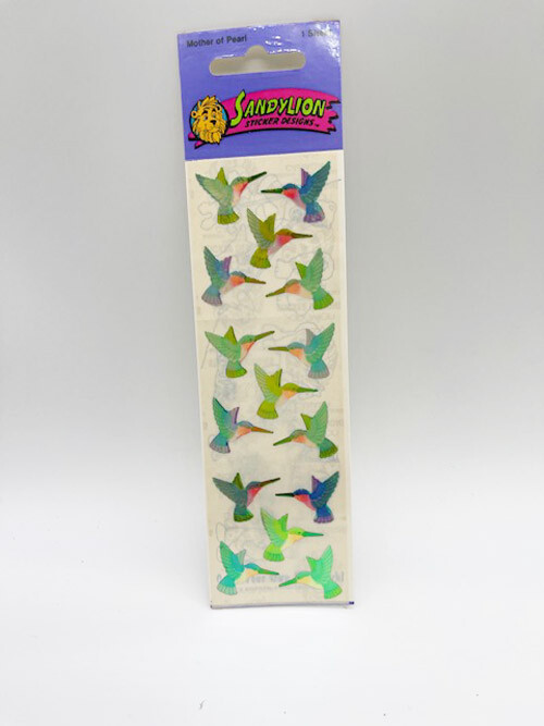 Sealed Vintage Sandylion Mother Of Pearl Hummingbird Bird Stickers