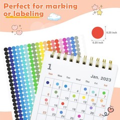 6720 Pcs 1/4 Inch Small Colored Dot Stickers Round Adhesive Labels for Office