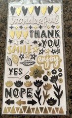 American Crafts MISCELLANEA Amy Tangerine Shine Obn Chipboard Gold Black White