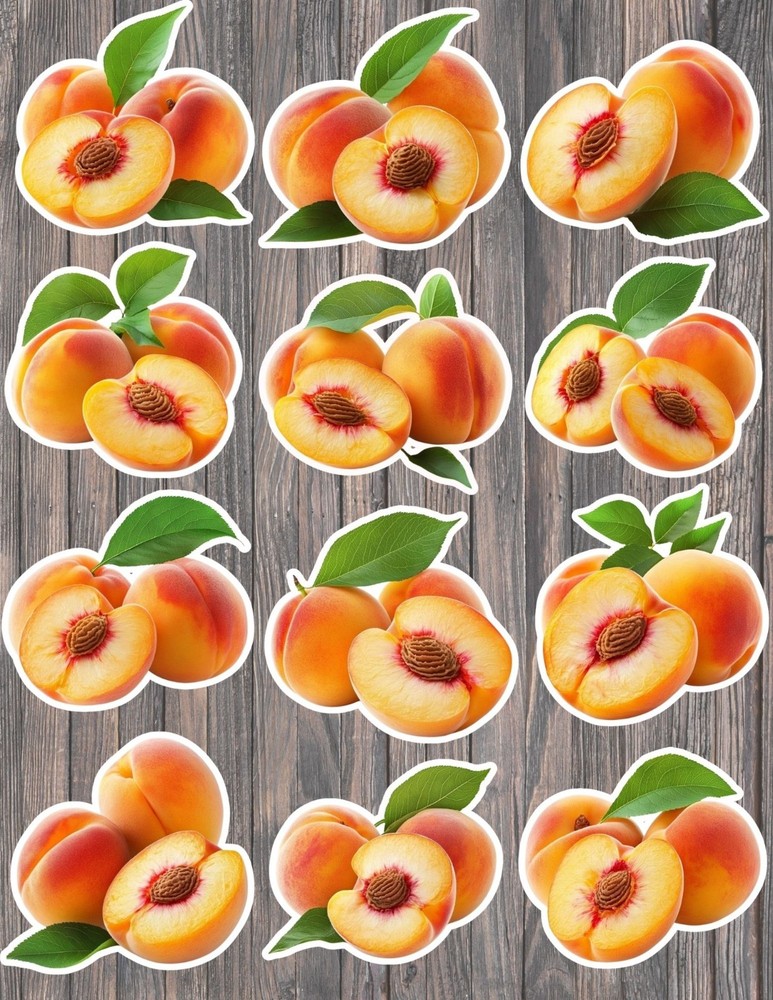 Peaches Die Cut Vinyl Stickers Scrapbooking Laptop Waterbottle