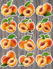 Peaches Die Cut Vinyl Stickers Scrapbooking Laptop Waterbottle