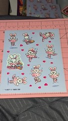 Vintage Stickers 3M Post It Ballerina Bunny Ballet 1 Sheet