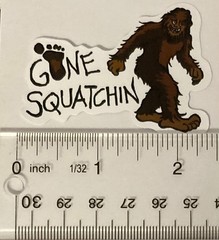 Gone Squatchin’ Bigfoot Sticker 2.5” Matte ~ Junk Journal, Cards, Scrapbook