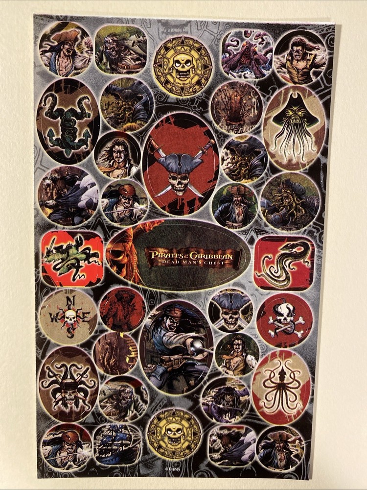 Pirates of the Caribbean Sticker Sheet Scrapbook Planner Craft Stickers