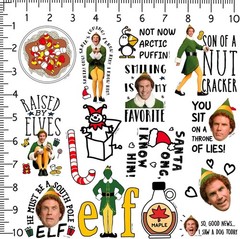 ELF CHRISTMAS DOODLE VARIETY DIE CUT VINYL 50 CT STICKER PACK