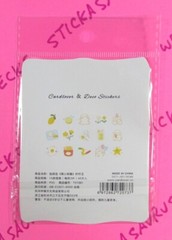 Dogs & Food Kawaii Sticker Flakes Pack Yellow