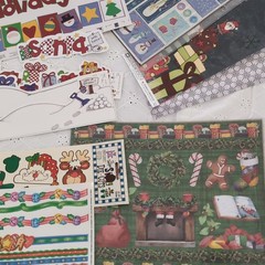 Holiday Christmas Scrapbooking Stickers Card Kit Lot