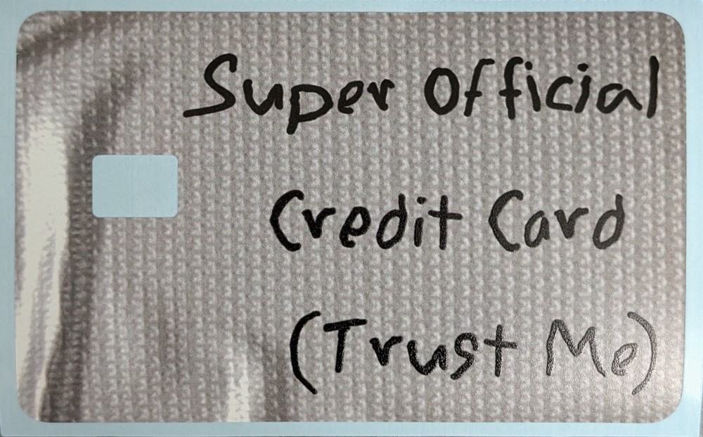 Super Official Card Skin: Duct Tape Style Vinyl Sticker Credit, Debit, Fun Money