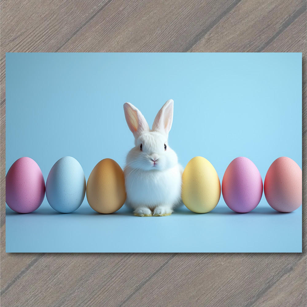 STICKER Baby Bunny Pastel Easter Eggs Minimalist Cute Whimsical Spring Rabbit