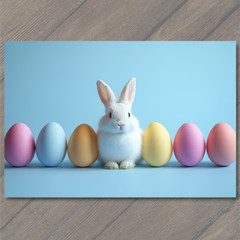 STICKER Baby Bunny Pastel Easter Eggs Minimalist Cute Whimsical Spring Rabbit